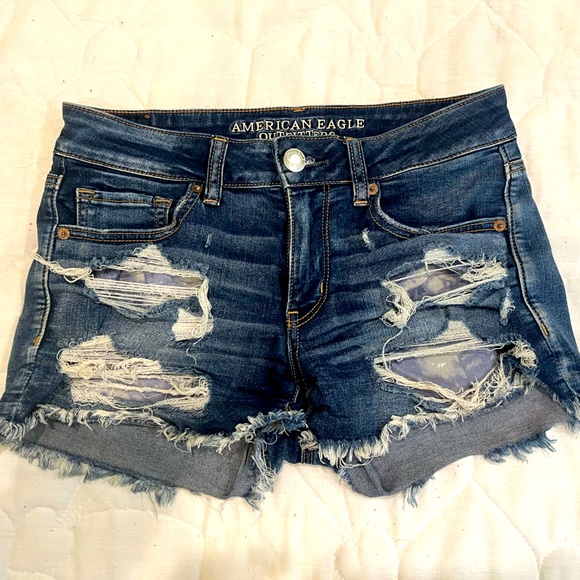 American Eagle High Waisted Midi Short - Picture 1 of 3